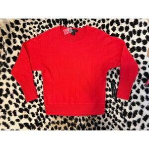 NEW! Tahari Coral Red Cashmere Sweater